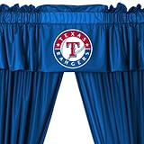 MLB Texas Rangers 5pc Long Curtain Drapes Valance Set