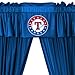 MLB Texas Rangers 5pc Long Curtain Drapes Valance Set