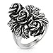STR-0157 Stainless Steel Bundle of Vintage Roses Cast Ring