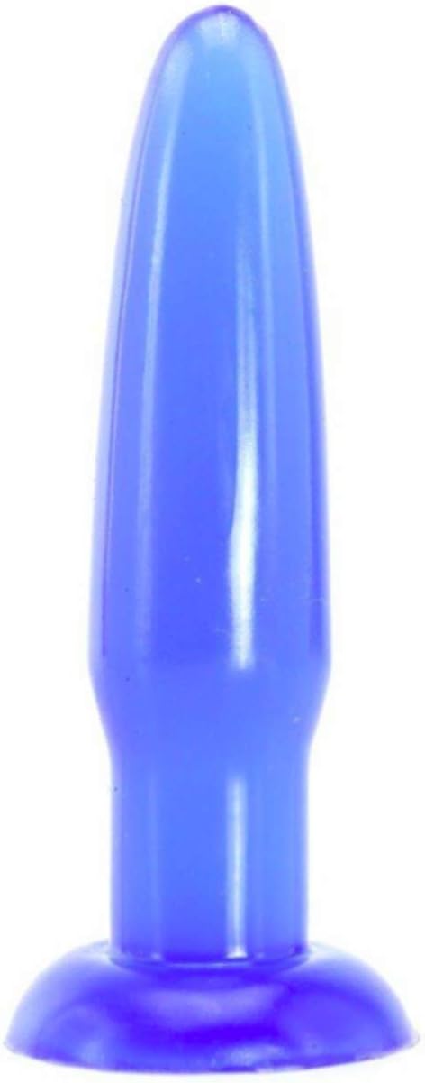 Blue Jelly Rubber Stopper Slim Slender Smooth Toy with Suction Cup Power Delight 5130