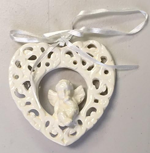 Fine Porcelain Angel Ornament in Heart Shape