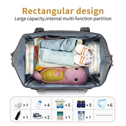 Diaper Bag Backpack, Mokaloo Large Baby Bag for Boys & Girls,Travel Backpack with USB Charging