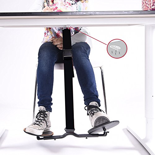 HOVR Under Desk Leg Swing - Sitting Exercise for Weight Loss, Increased Circulation, Burning Calories (Black)