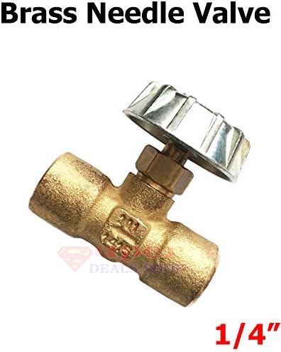 Brass Needle Valve 1/4" Brass Replacement Needle Value Needle Valve for Propane Natural Gas Brass Needle Valve Super-Deals-Shop