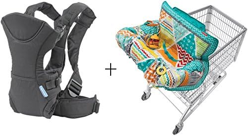 Infantino Flip Infant Carrier with Compact 2-in-1 Cart Cover, Neutral (Bundle)