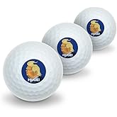 GRAPHICS & MORE Huge! Donald Trump Caricature with Wind Blowing Hair Funny Novelty Golf Balls 3 Pack
