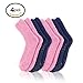 Pembrook Non Skid Socks, 4-Pairs (2 Navy/2 Pink) Chenille Material Hospital Slipper Socks for Medical Patients, Adults, Men, Women - Unisex Design, Skid Resistant, Maximum Traction Grip