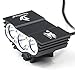 Solarstorm® X3 Cree XML U2 3 LED Rechargeable Waterproof 6600lm Black Bicycle Bike Light Flashlight Torch Light Suitable for Most Indoor Outdoor Activities Like Camping, Fishing, Hiking, Map Reading, Night Fishing, Night Flying, Sailing, Caving and Hunting + 1x Free 5 LED Tail Light with Install Holder+free Charger Battery