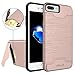 iPhone 8 Case, iPhone 7 Case, Allovit Shockproof Heavy Duty Full Protective Cover with Kickstand Dual Layer Wallet Design Case for Apple iPhone 8 ( 2017) / iPhone 7 (2016) -Rose Gold