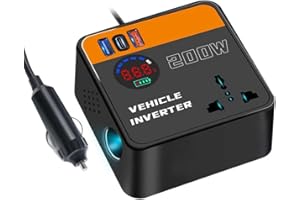 Car Power Inverter 200W DC 12/24V To AC 220V With USB PD Port For Fast Charging Devices Includes Overload Protection And Real