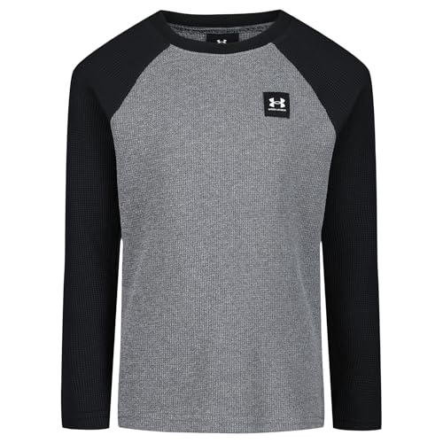 Under Armour Boys Thermal Raglan (Big Kid), Mod Gray, Small Big Kid