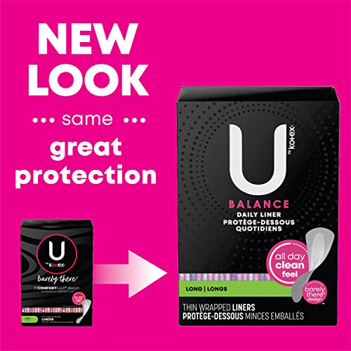 U by Kotex Balance Daily Wrapped Panty Liners, Light Absorbency, Long