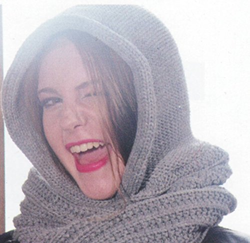 Angela & William Unisex Handmade Warm Hooded Scarf and Poncho Pullover (White)