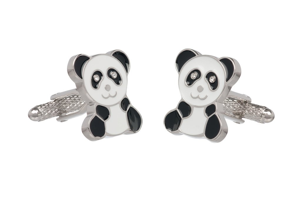 Giant Panda Bear Shirt Cufflinks Presented In Onyx Art Cufflink Box