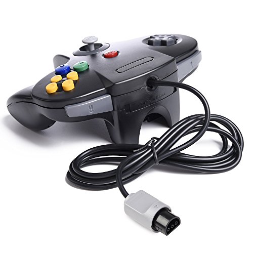 Diswoe Classic N64 Controller Wired Controllers for PC and Mac (Black)
