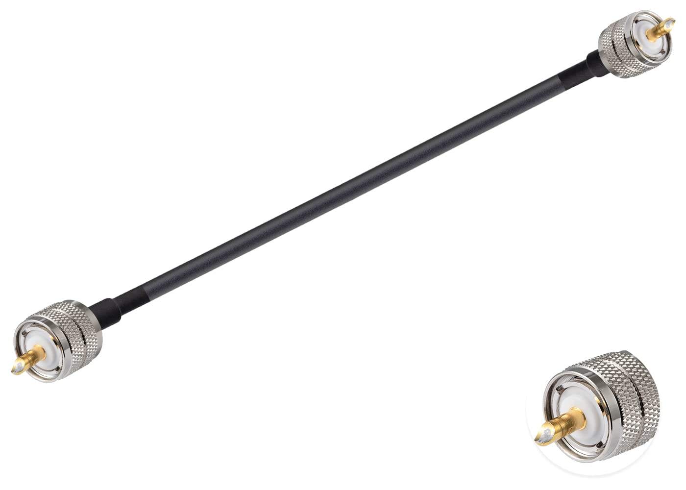 Vecys PL 259 Cable UHF Male PL-259 to UHF Male PL-259 Low Loss Coax Cable RG58 12"/30CM for Walkie Talkie CB Radio SWR Meter Antenna Analyzer