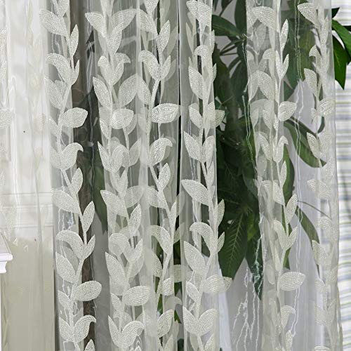 Norbi Willow Voile Tulle Room Window Curtain Sheer Voile Panel Drapes Curtain 39.4'' x 78.8" L (Beige)