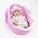 Kaydora 10 inch Full Silicone Reborn Baby Lifelike Blonde Hair Girl Dolls with Cradle