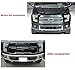 Achoc REPLACEMENT 2015-2017 Matt Black Raptor style Grill Kit For F-150 Raptor Conversion Letter Grille With Amber LED Lights / Letters F&R