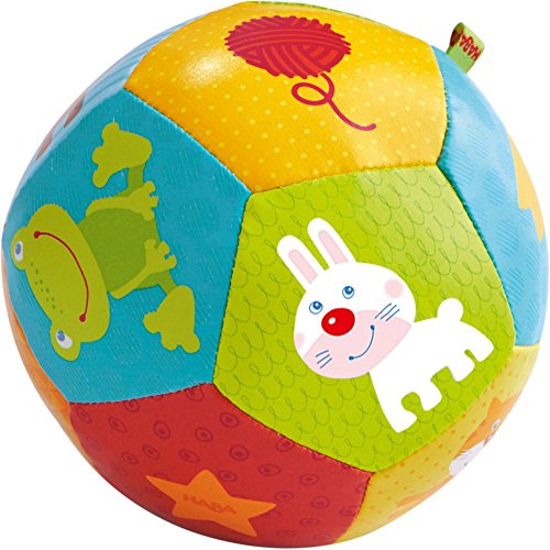HABA Baby Ball Animal Friends 4.5" for Babies 6 Months and Up