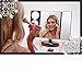 MIRRORVANA® X-Large 3 Way Lighted Makeup Desk Mirror with 10X/5X/3X Close Up Magnifying Trifold Panel View - LED Lit with Battery or USB Cable - Gift for Women, Teens and Girls