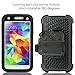 Galaxy S5 Case, ULAK Hybrid Rugged Triple Layer Protection Holster Case for Samsung Galaxy S5 with Built-in Rotating Stand and Belt Swivel Clip - Black