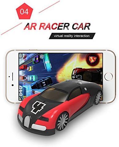 KaiTai Red AR Racer A Real fly Car On Mobile With Lights,Vibration,Jumping Real Feel Virtual Reality Car Racing Gaming System and free Gaming App Mini Pocket Game Toy speed Car for Android,IOS.