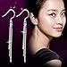 KassarinShop Ladies 925 Sterling Silver Tassel long Ear Chain/Link Drop/Dangle Hook Earrings