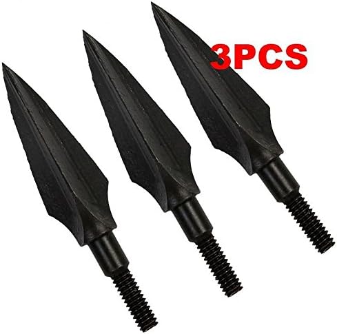 Hunting Arrow Heads 3PC 53mm Retro Willow Leaf 3 Blade Archery Broadheads Screw Tips Arrow Heads Metal Arrow Heads