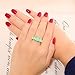CiNily Silver Plated Green Opal Emerald Gemstone Ring Size 11 Jewelry Gift for Women