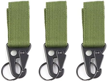 3 pcs Tactical Carabiner Men Outdoor Camping Backpack Hooks Survival Gear with Nylon Keychain Clasp Key Rings