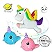 Slow Rising Jumbo ANIMAL SQUISHIES: Unicorn & Whale Cartoon Squishies Kawaii Soft Squeeze Toys Stress Relief Toys For Kids and Adults, 3 Pack