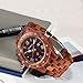 BEWELL W086B Mens Wood Watch Quartz Analog Luminous Hands Lightweight Wood Wrist Watch (Zebra Wood)