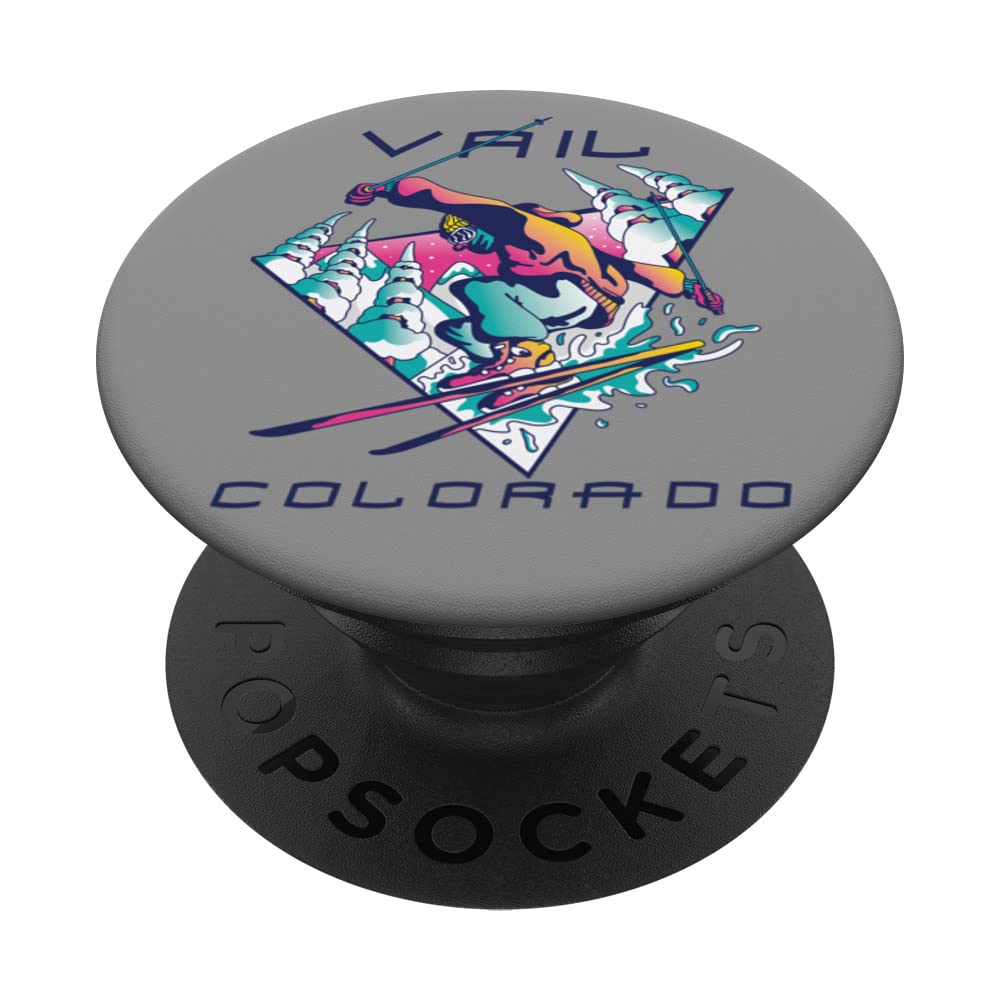 Vail Snowboard Colorado Winter Vacation Snow Mountain PopSockets Swappable PopGrip