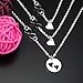O.RIYA Mother's Day Necklaces Set, Round Design with Heart Pendant (Grey)