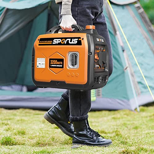 SPERUS Quiet Portable Inverter Generator, 3200 Watts Generator Gas