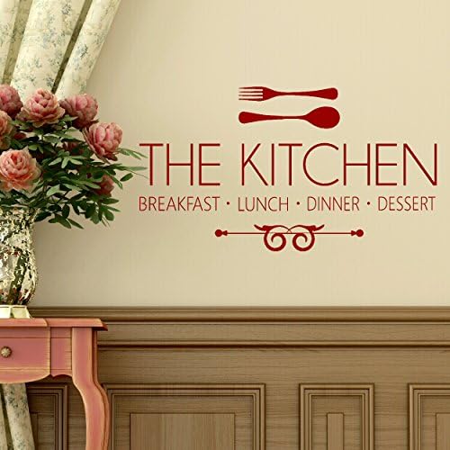LaoGraphics® The Kitchen, Breakfast, Lunch, Dinner & Dessert Kitchen Quote Words Sayings Home Wall Stickers, Vinyl Art Transfers, Interior Decal Graphics, Removable Décor, Gift Idea zzz-kq10