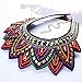 QIYUN.Z Tribal Jewelry Handmade Spiky Geometric Triangle Charm Bib Choker Necklace New