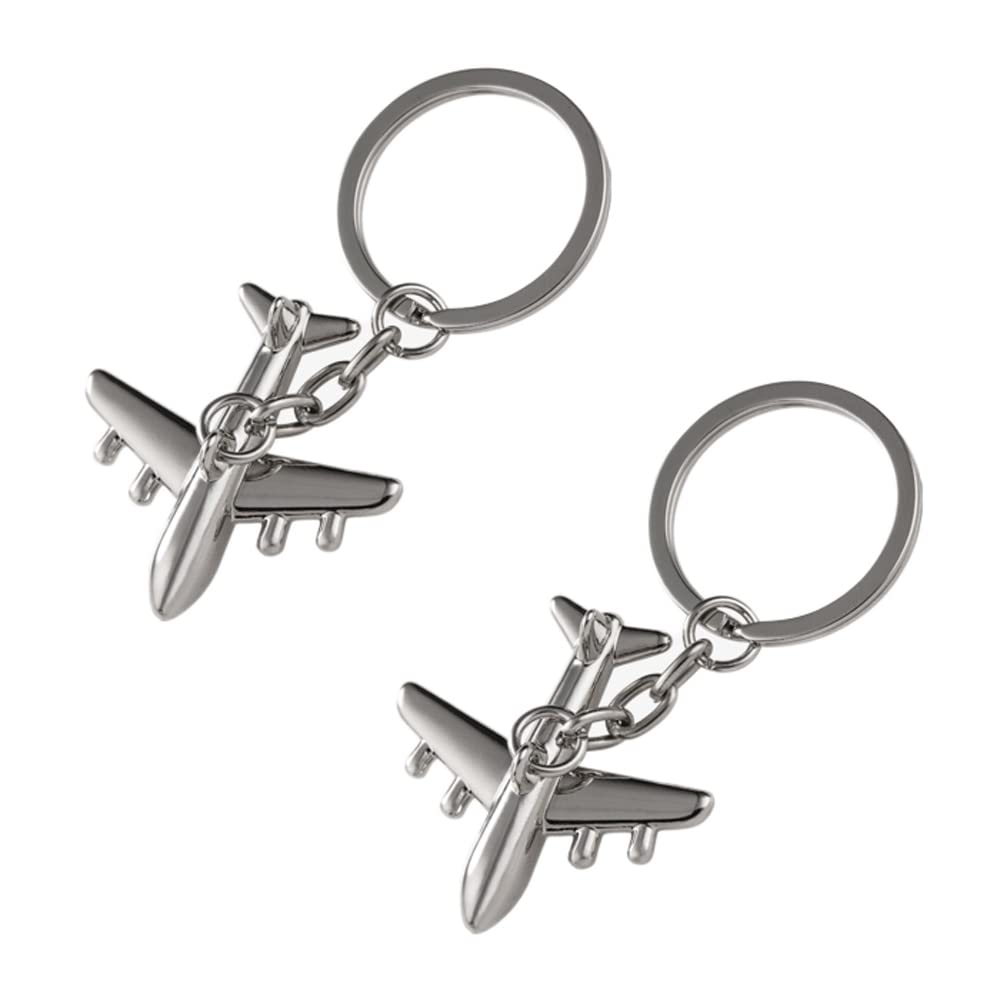 Liitata 2 Pcs Airplane Keychains 3D Airplane Model Keyring Creative Aircraft Keyfob for Friend Family Birthday GraduationTravel Gift Souvenir