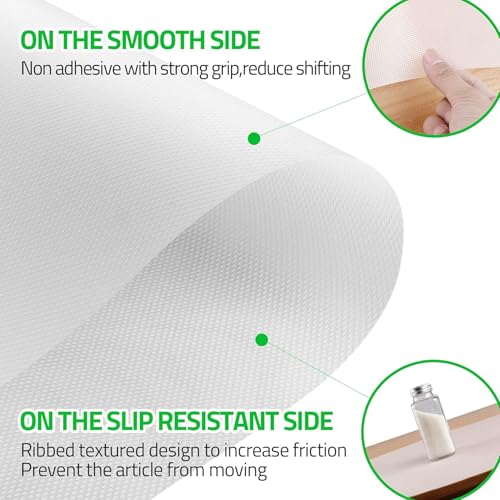 WHHZGA shelf liner EVA Drawer liner, Non Adhesive Cabinet Liner, Washable Oil-Proof for Refrigerator Liners, Fridge Pads Shelves Drawer,Cabinet, Storage,Desk Mat (Diamond Pattern) (45Wx610L)