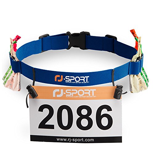Triathlon Race Number Belt - Also for Running, Cycling, Marathons (Blue)