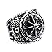 Black Vintage Pirate Anchor Punk Rock Stainless Steel Signet Ring,10