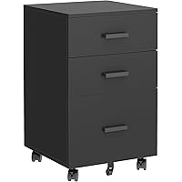 soges 3 Drawer Vertical File Cabinet on The Wheels, Mobile Filing Cabinet Office Storage Cabinet, Drawer Cabinet for Home Off