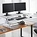 VARIDESK Pro Plus 48 by Vari – Height Adjustable Standing Desk Converter – Stand Up Desk for Dual Monitors – (Black) (White)