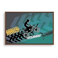 Framed Canvas Wall Art Motorcycle Canvas Prints Home Artwork Decoration for Living Room,Bedroom - 16x24 inches