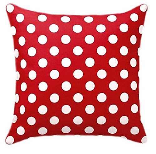 Amazon Com Red And White Polka Dots 26 X 26 Throw Pillow Cover