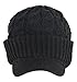 Newsboy Cable Knitted Hat with Visor Bill Winter Warm Hat for Women in Black, Charcoal, Dark Brown, Hot Pink, Red, White