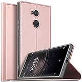Sony Xperia XA2 Ultra case, KuGi Sony Xperia XA2 Ultra case, ultra-thin DD style PU Cover + TPU Back stand Case For Sony Xperia XA2 Ultra smartphone(Rosegold)