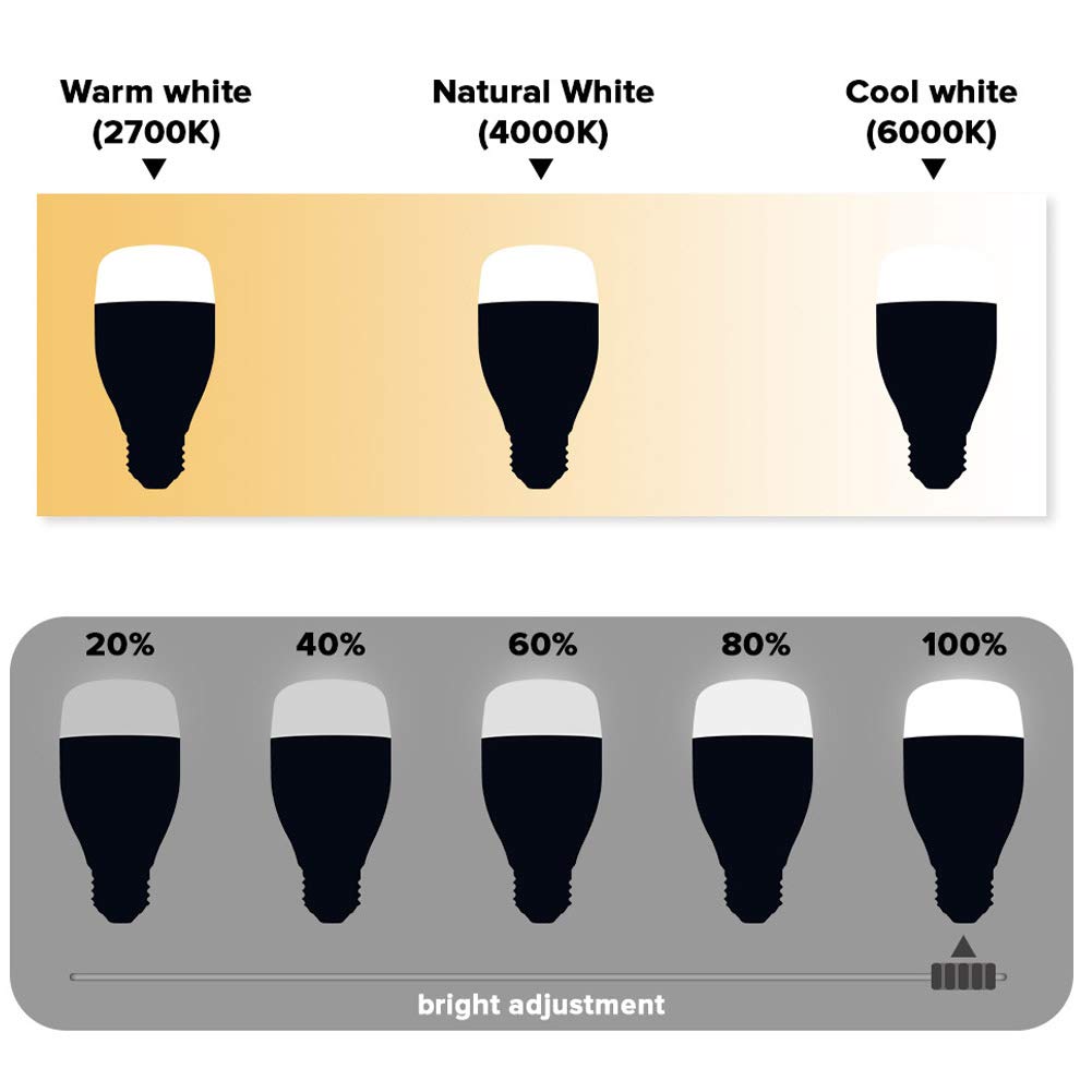 Smart Light Bulb A19 - Dimmable Wi-Fi LED Bulb 7W / Color Light - White Light- Warm Light/Compatible with Alexa and Google Assistant