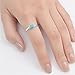 Women's Simple Simulated Turquoise Unique Ring New .925 Sterling Silver Band Size 10